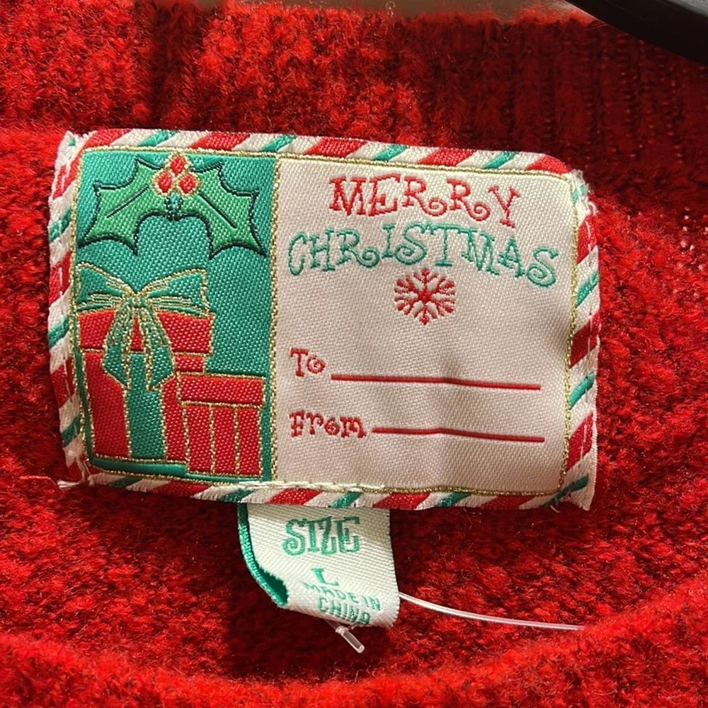 NWT MERRY X-MAS long Sleeve Red Sweater. - Picture 4 of 8